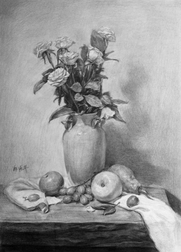 源艺画室素描静物范画