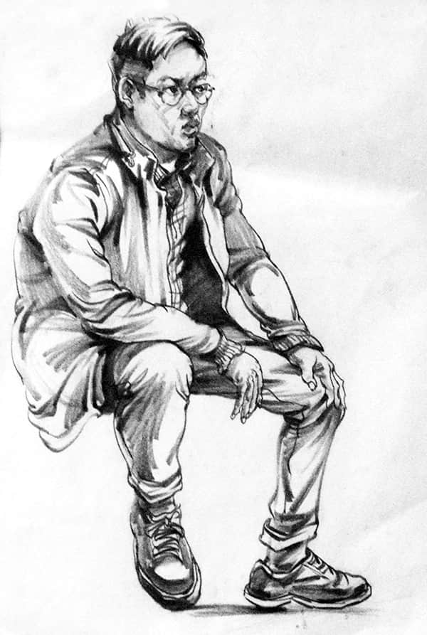 美术高考中速写45分钟画两张,基本上是一坐姿一站姿